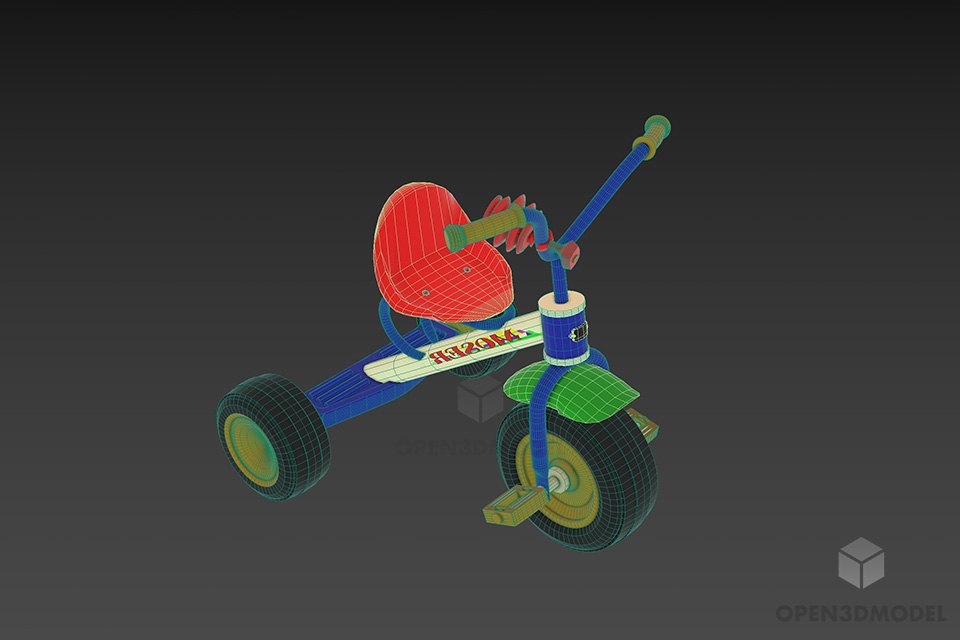 Tricycle For Child 3d model 2