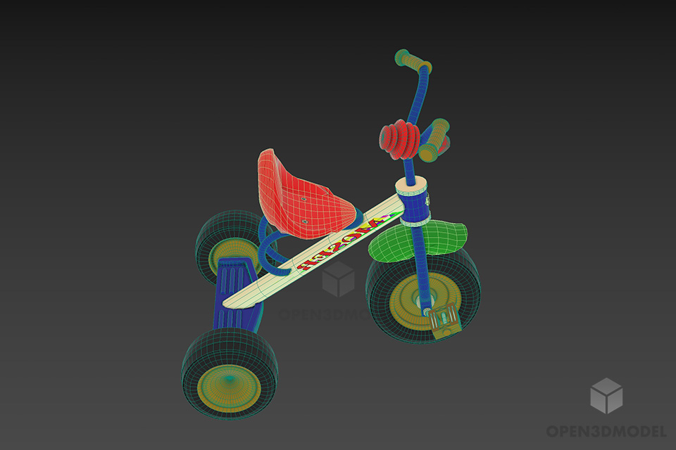 Tricycle For Child 3d model 3