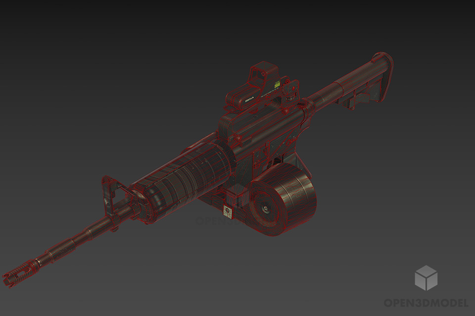 Army Gun M4a1 3d model 2