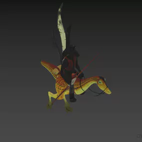 Star Wars Creature Character Riding On Dinosaur 3d model