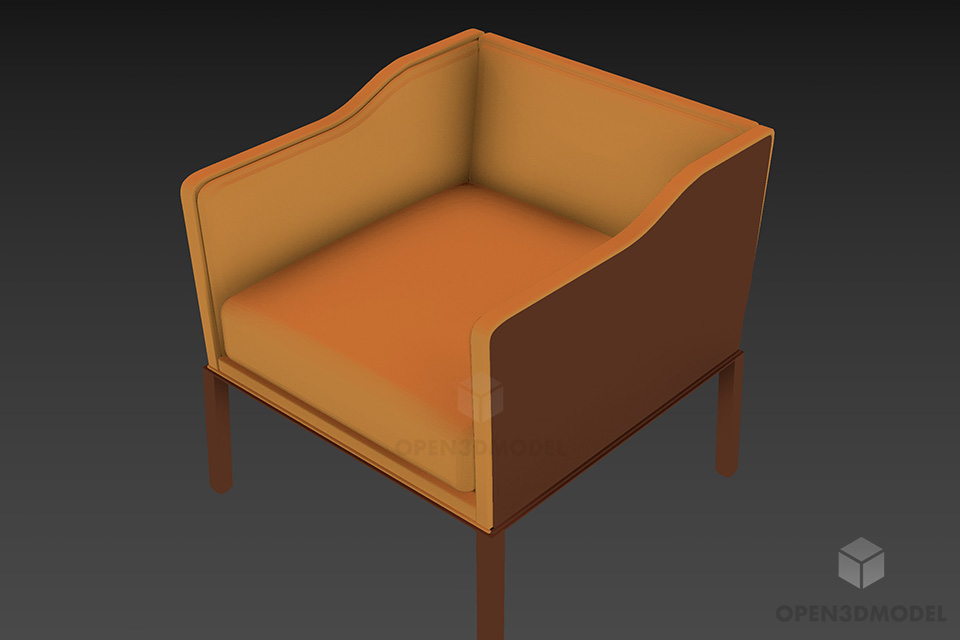 Meeting Chair Simple Style 3d model