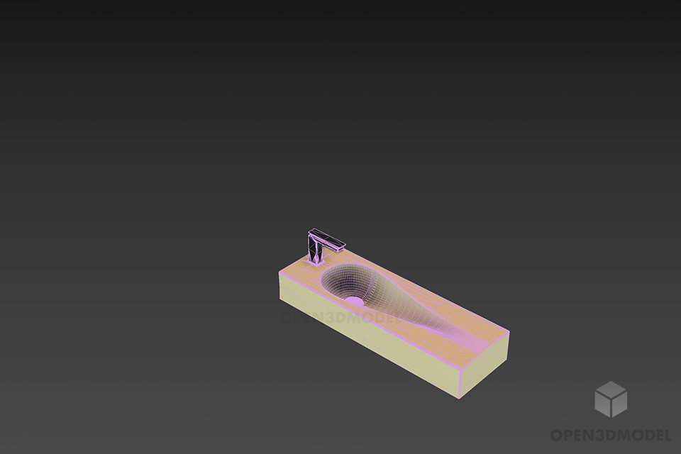 Small Sink Spoon For Bathroom 3d model 2