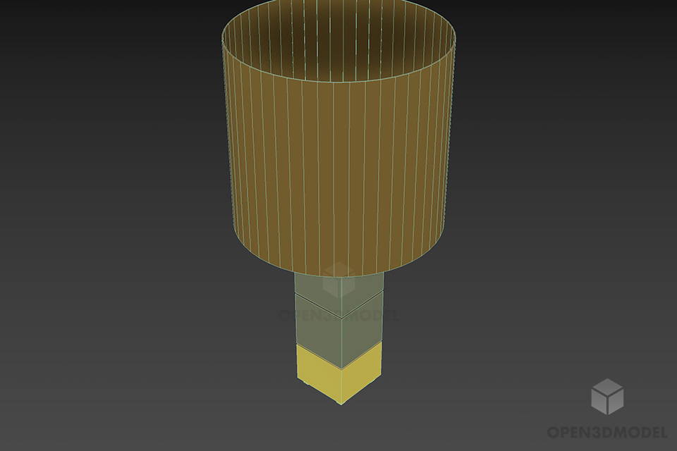 Modernism Table Lamp With Cube Stand 3d model 2