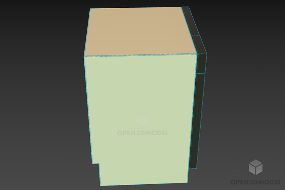 Kitchen Washing Machine White 3d model 3