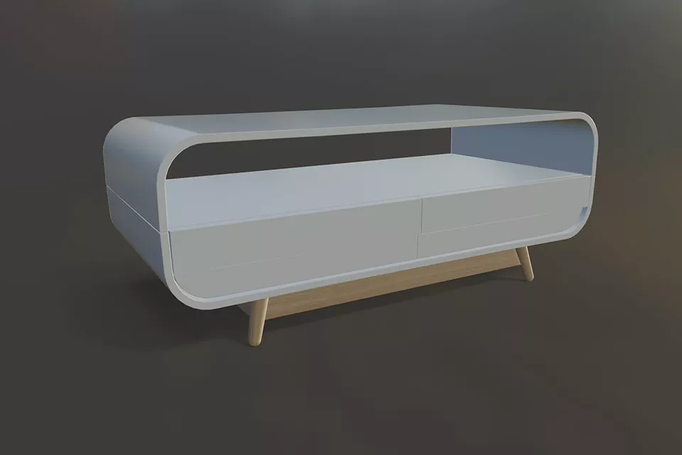 Antique Dressing Table With Curved Mirror 3d model