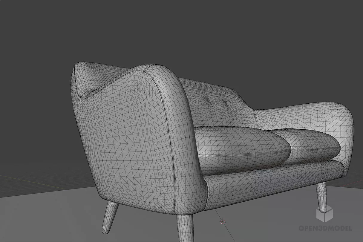Dylan Sofa, Modern 2 Seater Sofa 3d model 2