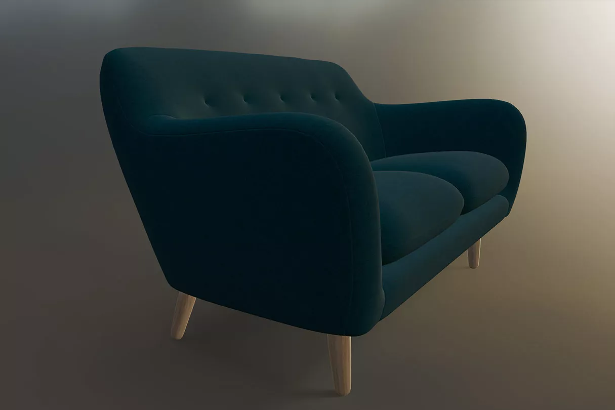 Textile Sofa With Cushion 3d model