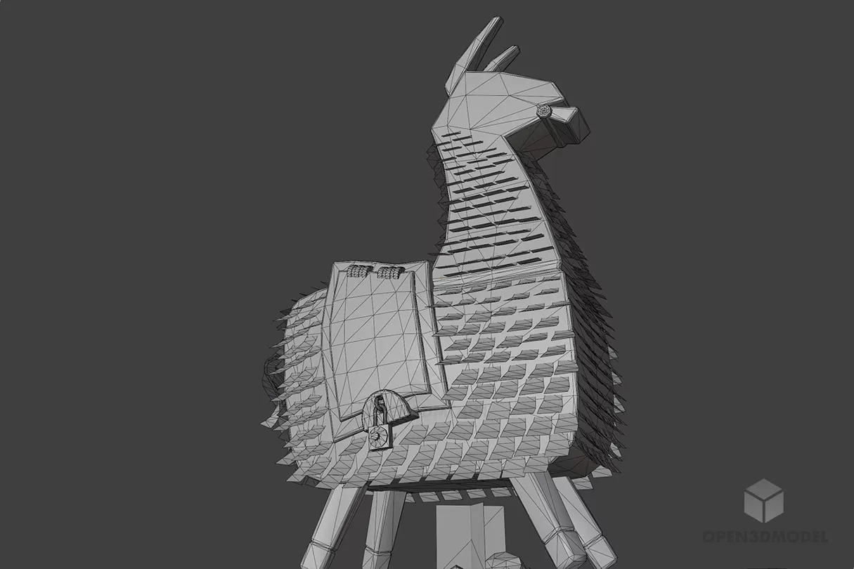 Horse Lama, Cartoon Character Horse 3d model 2