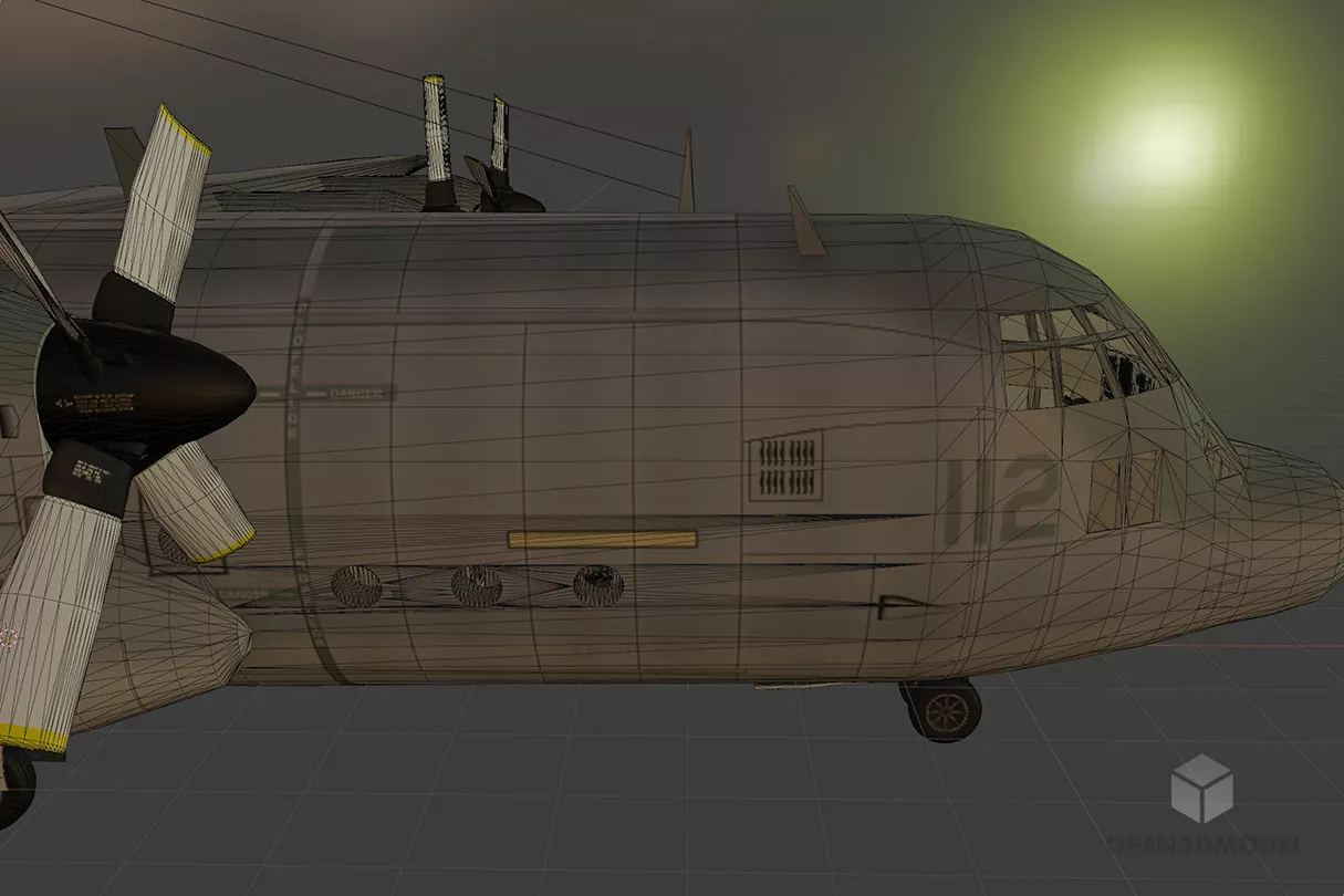 Lockheed Martin Ac130 Cargo Plane 3d model 2