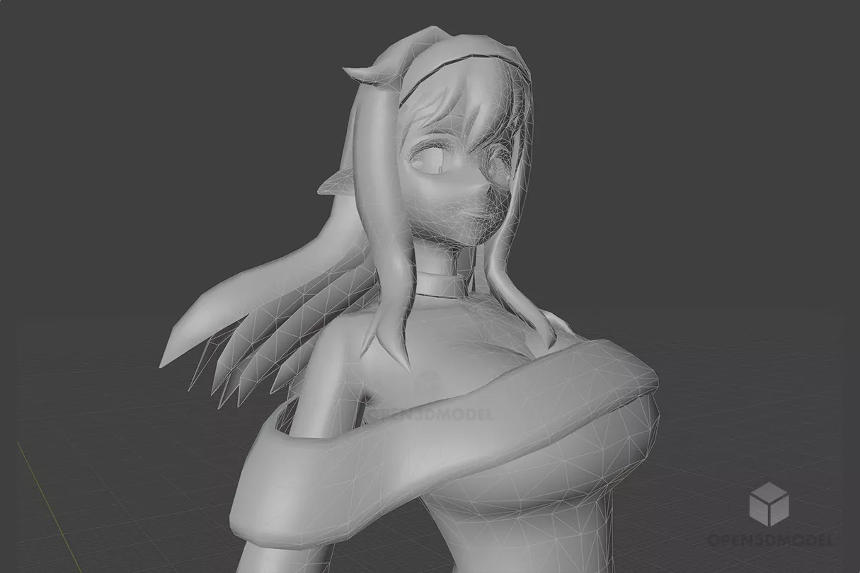Beautiful Elf Girl Cartoon Character 3d model 3