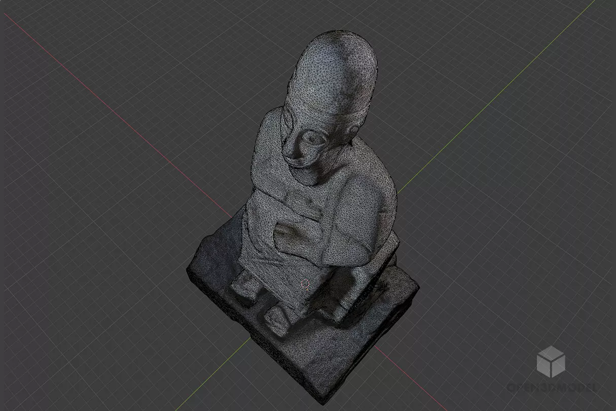 Stone Statue King Of Turkey 3d model 2