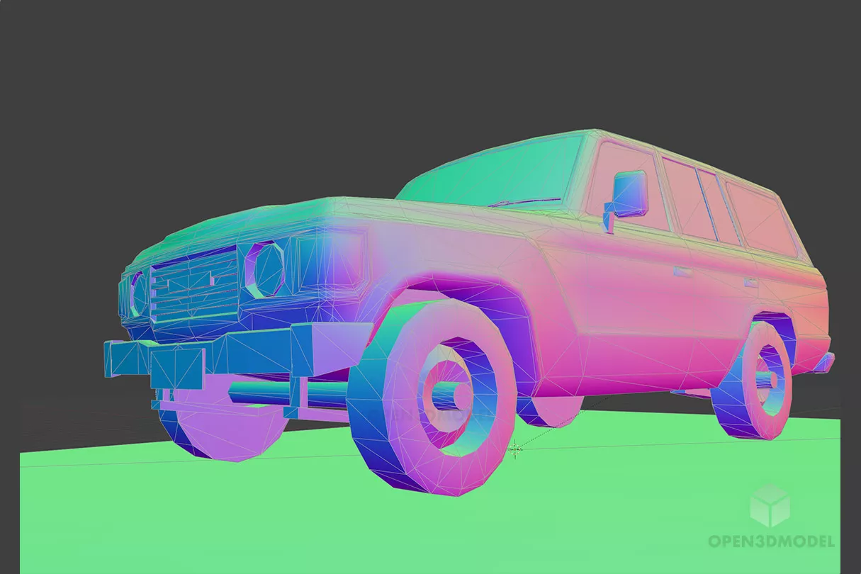 Toyota Land Cruiser Low Poly Car 3d model 2