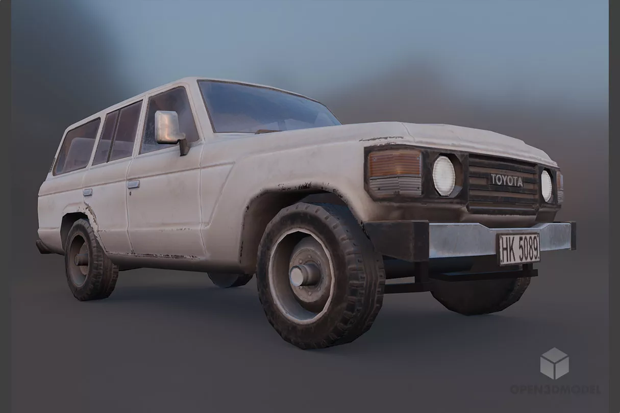 Old Ruined Car Collection 3d model