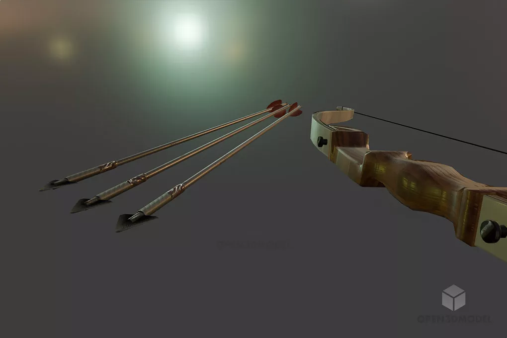 Recurve Bow 3d model 2