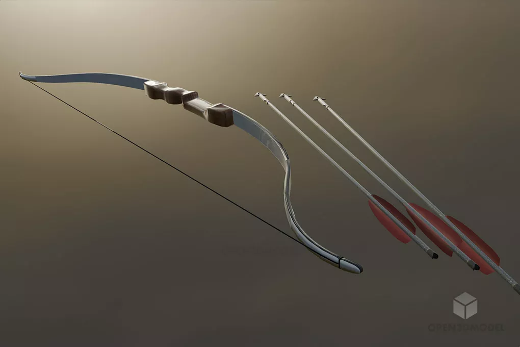 Recurve Bow Free 3d Model - .Blend, .C4d, .Dae, .Max, .Obj - Open3dModel