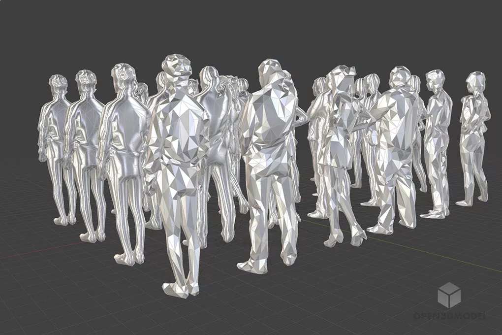 Low Poly Human Character Set 3d model 2