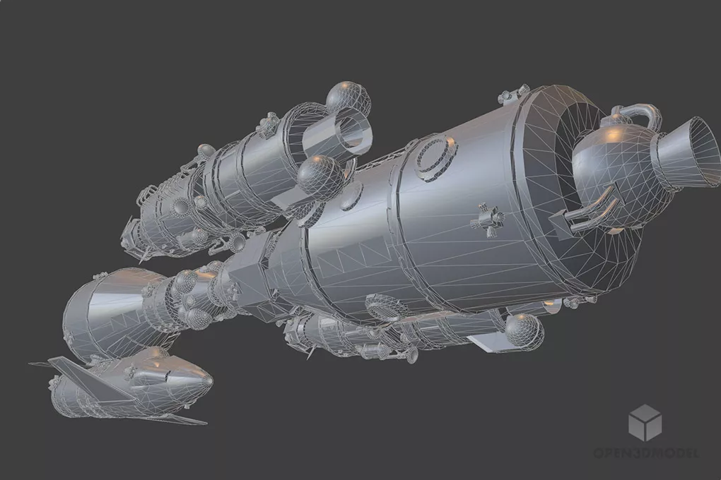 Futuristic Station Complex, Space Station 3d model 2