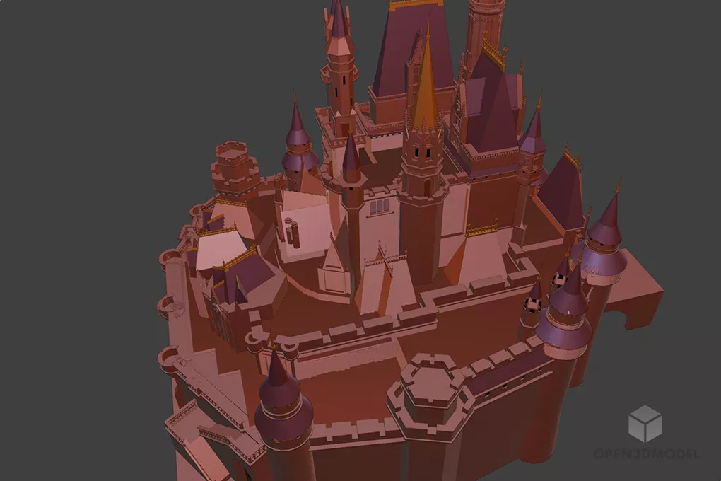 Cinderella Western Castle Free 3d Model - .Blend, .C4d, .Dae, .Max ...