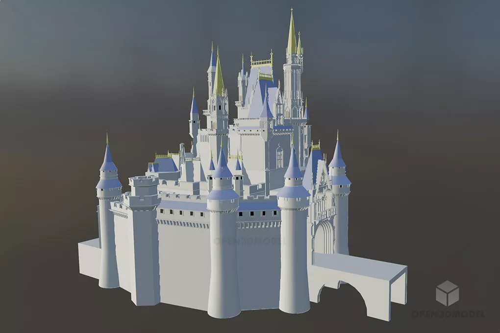 Cinderella Western Castle Free 3d Model - .Blend, .C4d, .Dae, .Max ...