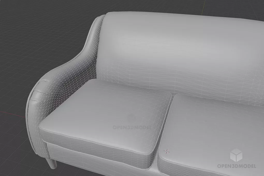 Two Seater Sofa, Yellow Turmeric Velvet Sofa 3d model 2