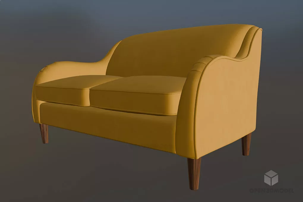 Waiting Sofa Bench Tufted Finished 3d model