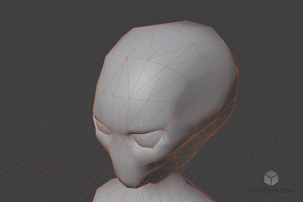 Head Of Alien Character 3d model 2