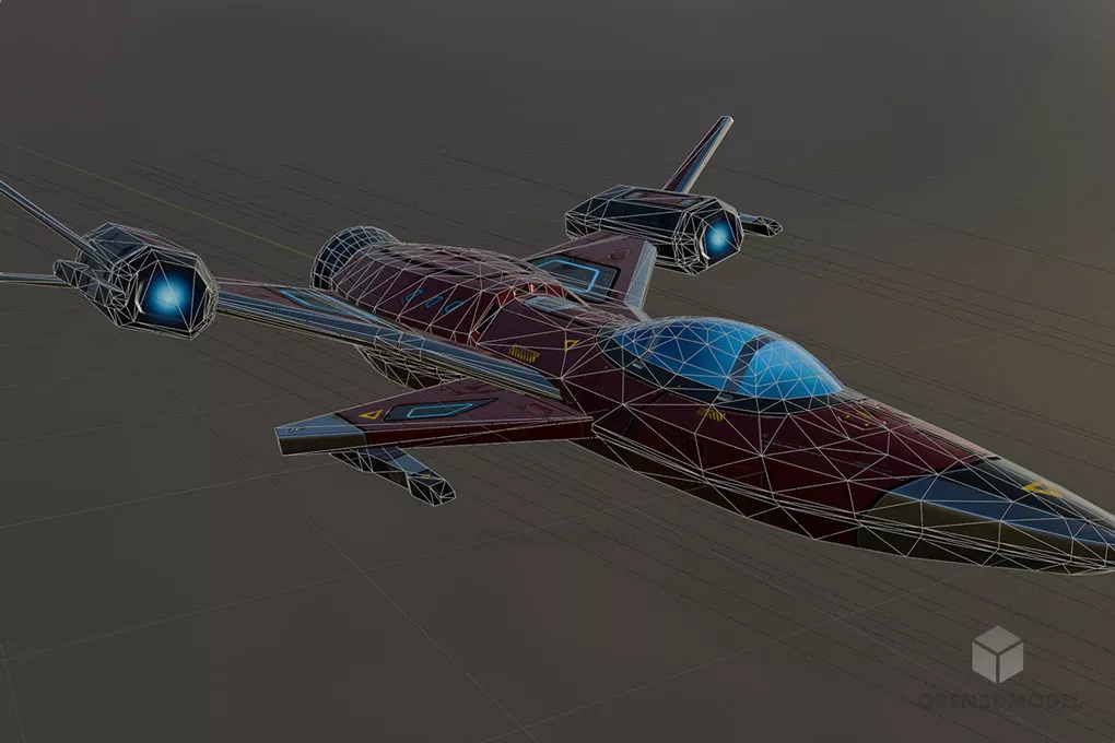 Modular Spaceship, Futuristic Fighter Spacecraft Free 3d Model - .Blend ...