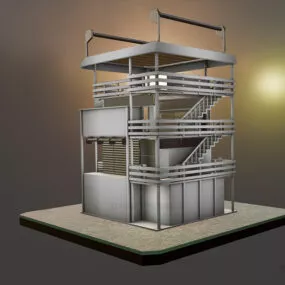 Steel Tower House Building 3d model