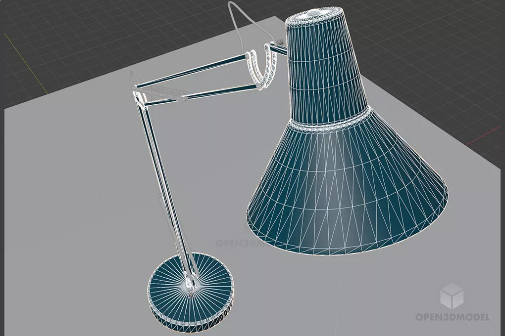 Bronx Floor Lamp, Classic Steel Lamp 3d model 2