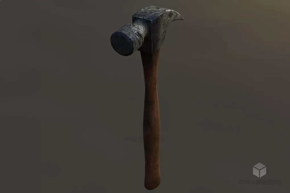 Steel Hammer, Wooden Handle Free 3d Model - .Blend, .C4d, .Dae, .Fbx ...