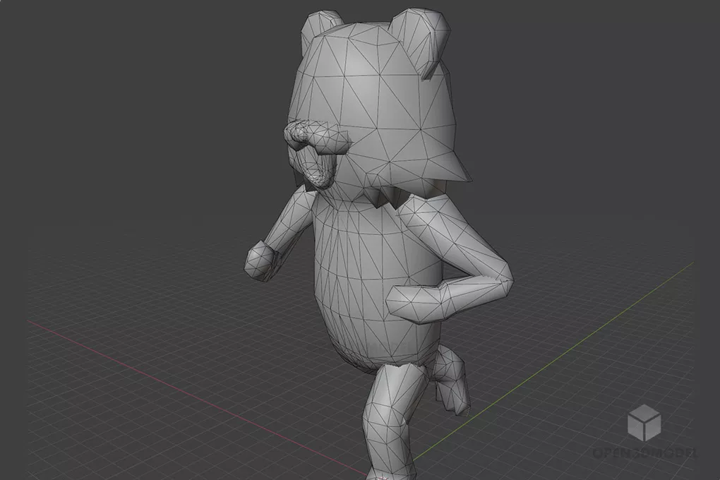 Small Bear Stuffed Toy Character 3d model 2