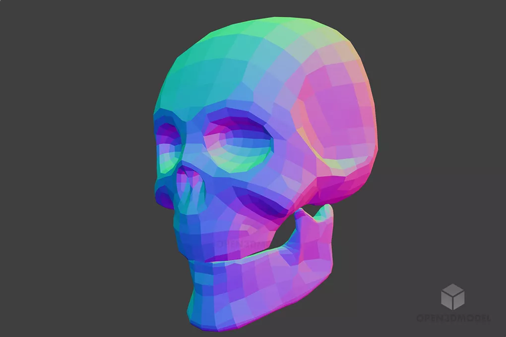 Low Poly Human Skull Free 3d Model - .Blend, .C4d, .Dae, .Fbx, .Obj ...