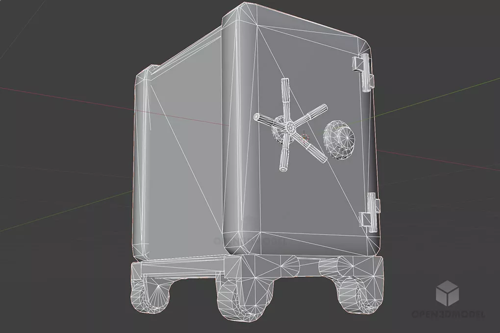 Iron Safe Box, Classic Safe Box 3d model 2