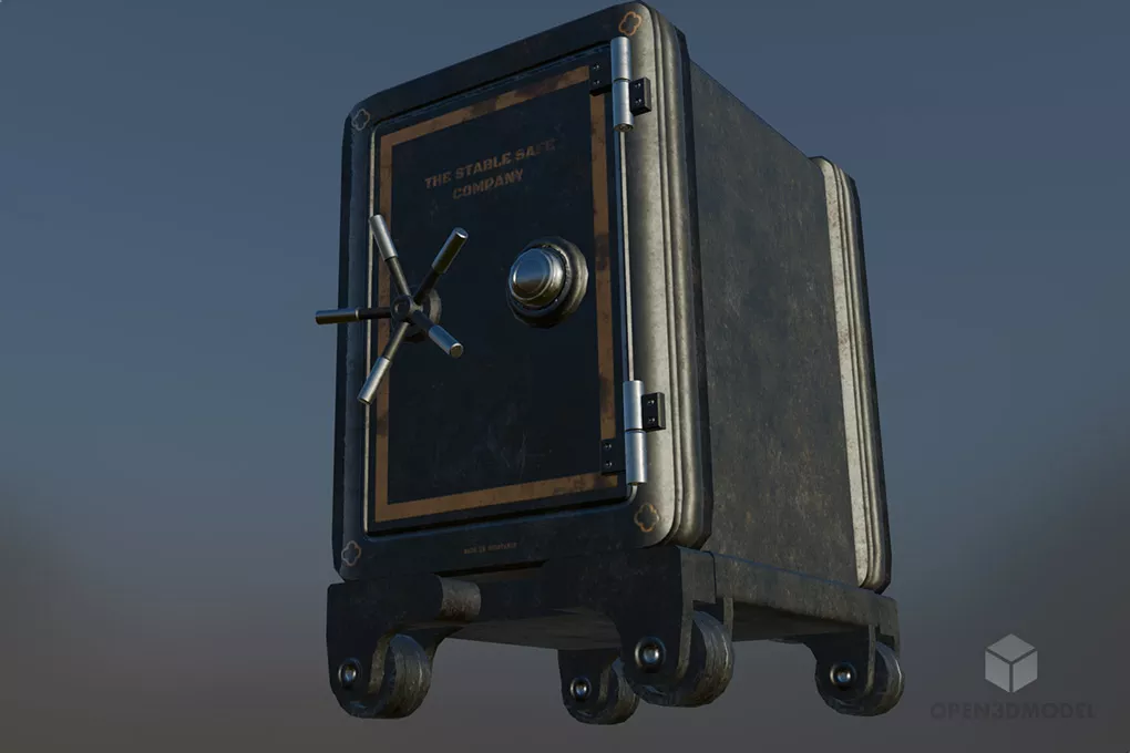 Iron Safe Box, Classic Safe Box Free 3d Model - .Blend, .C4d, .Dae ...