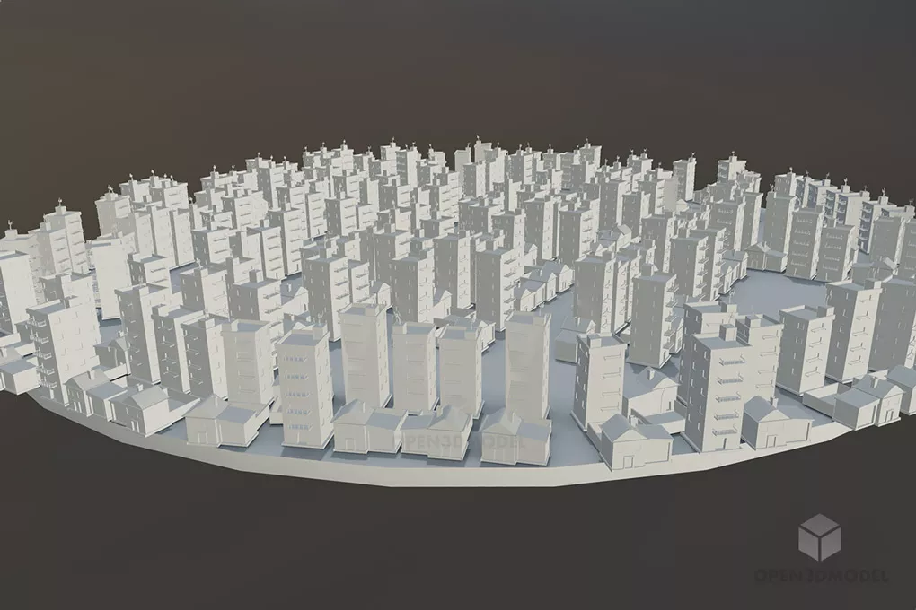 Low Poly Cityscape City Building Free 3d Model - .Blend, .C4d, .Dae ...