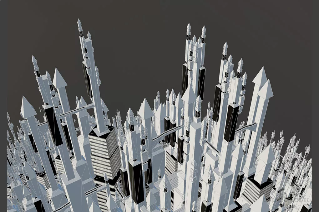 The Hive City Building 3d model 2