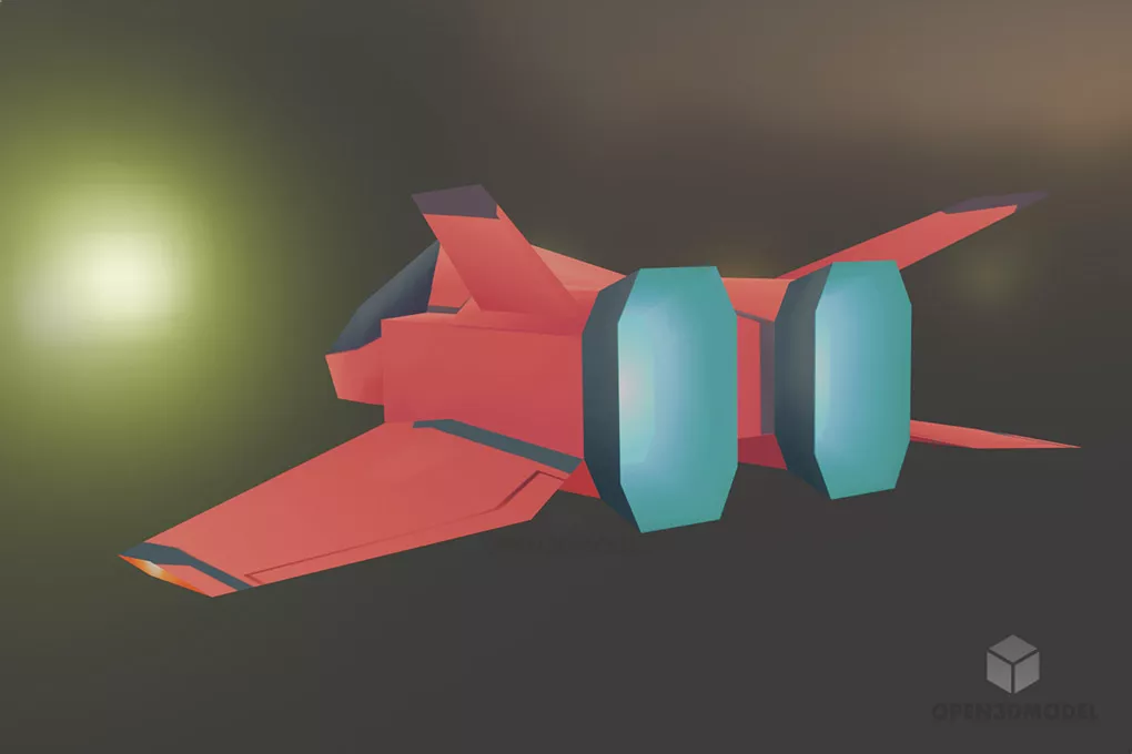 Low Poly Spaceship Free 3d Model - .Blend, .C4d, .Dae, .Fbx, .Obj ...