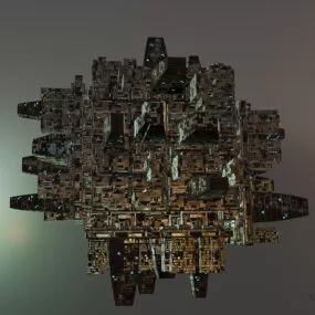 Scifi Dark City Building 3d model