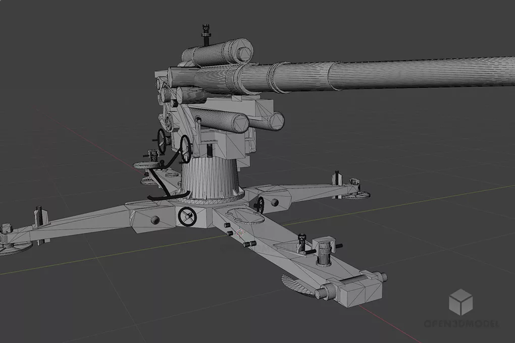 Flak 88mm Anti Aircraft Gun Free 3d Model - .Blend, .C4d, .Dae, .Fbx ...