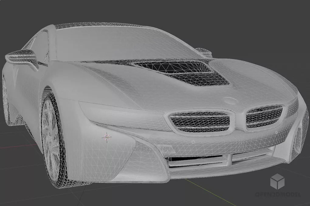 White Bmw I8 Sports Car 3d model 2