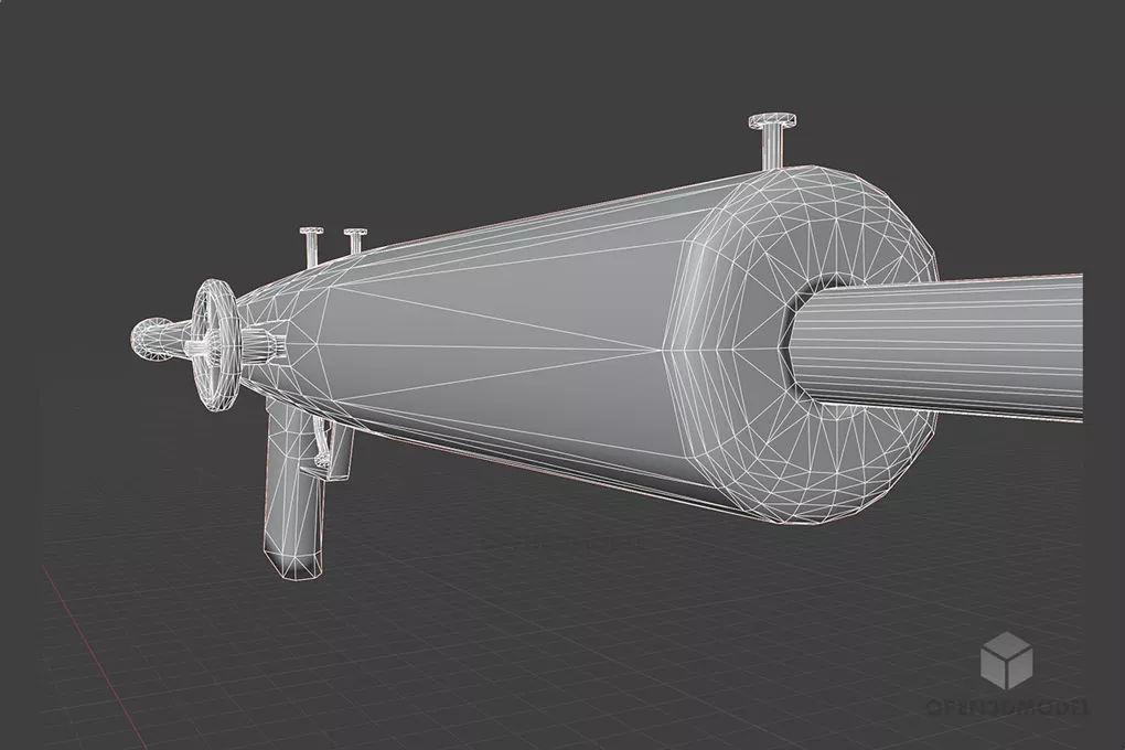 Rustic Pipe Rifle Gun 3d model 2