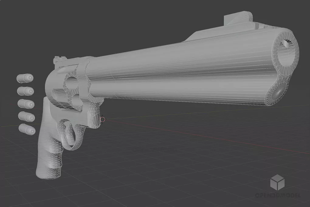 Gun 500 Magnum 3d model 2