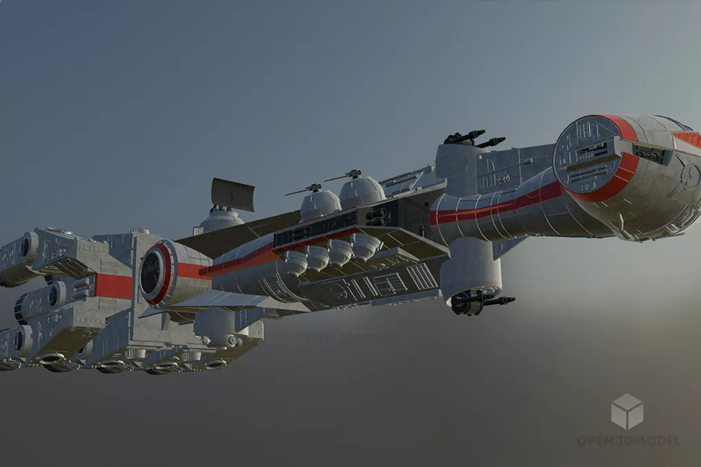 Star Wars Futuristic Spacecraft Cr90 Free 3d Model - .Blend, .C4d, .Dae ...