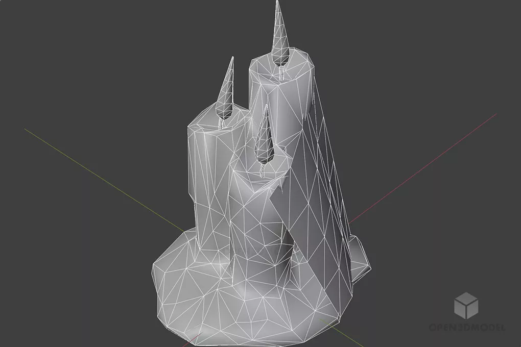 Candle Light With Spider Web 3d model 2