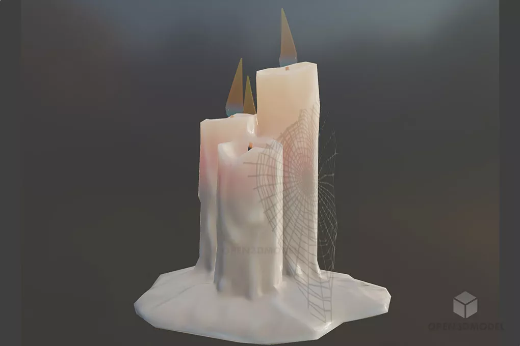 Candle Light With Spider Web Free 3d Model - .Blend, .C4d, .Dae, .Fbx ...