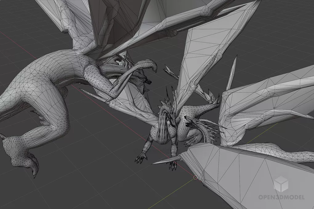 Three Western Dragon Character 3d model 2
