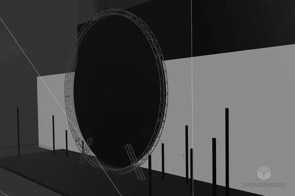 Theatre Board Interior With Lightning Effect 3d model 2