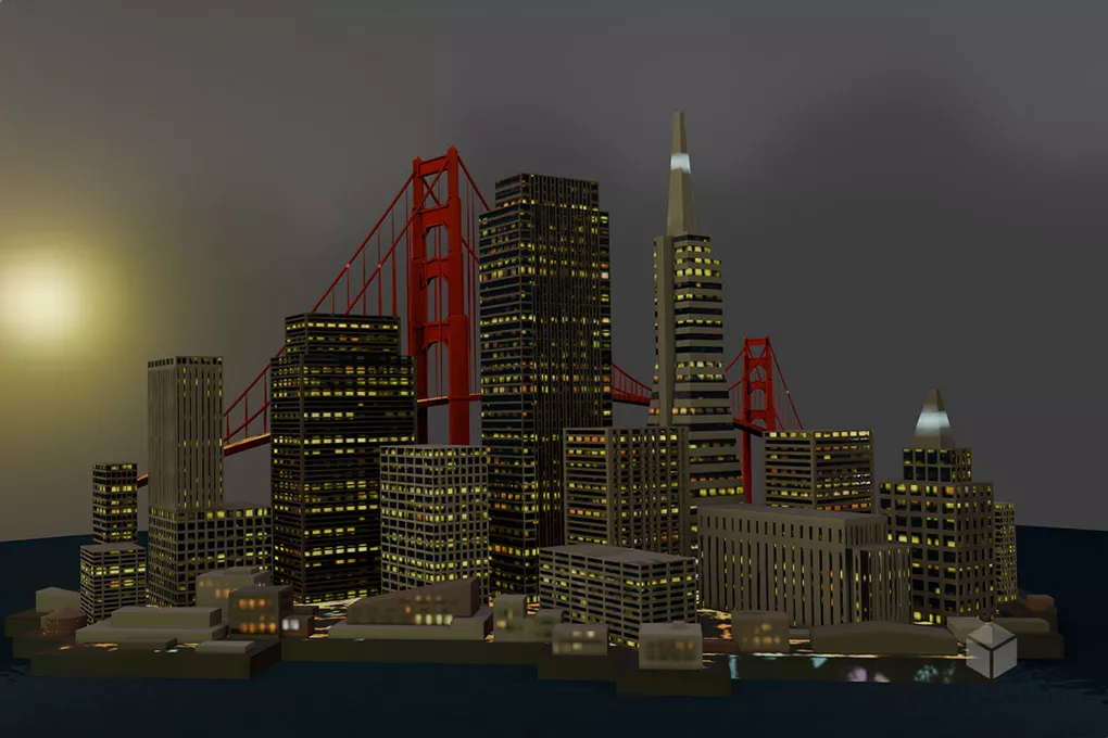 Market Center Complex Building 3d model