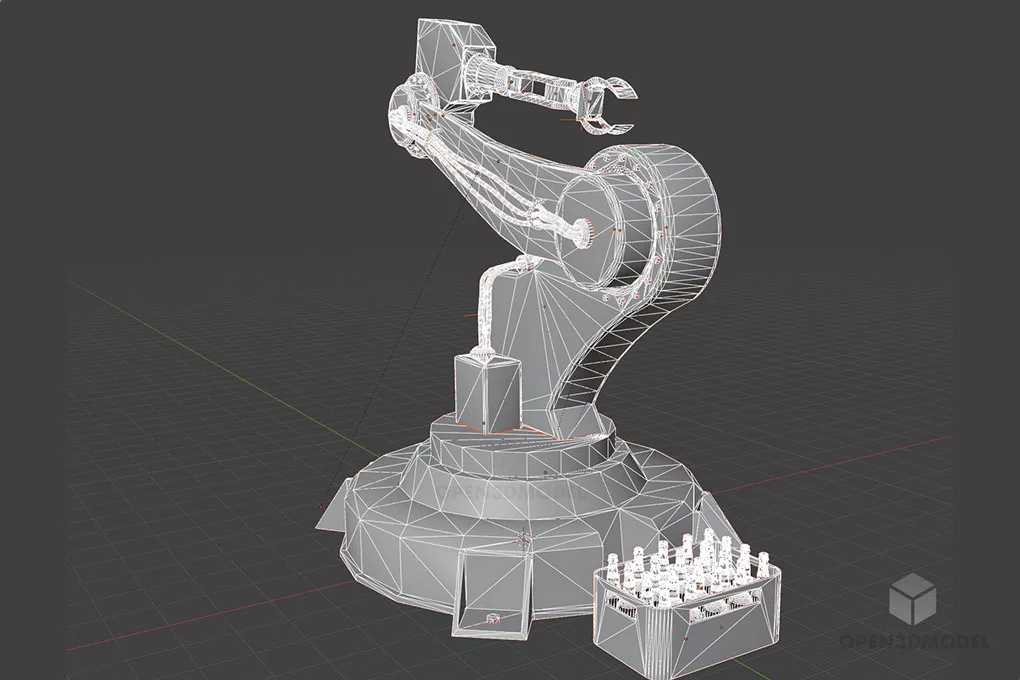 Robot Arm Fixed Stand 3d model 2