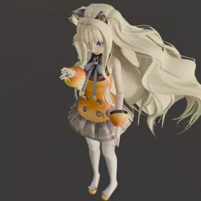 Miniature Girl Anime Character 3d model